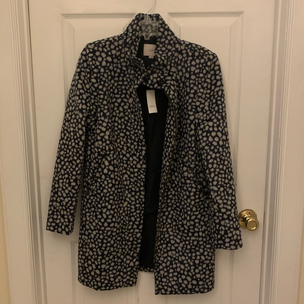 LOFT NWT wool patterned coat